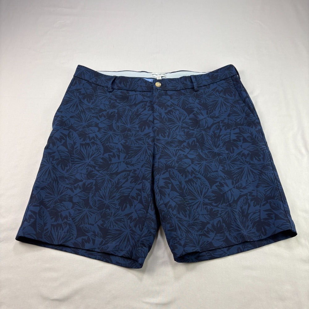 Peter Millar Shorts Men 34 Blue‎ Floral Salem Performance Chino Golf Wicking